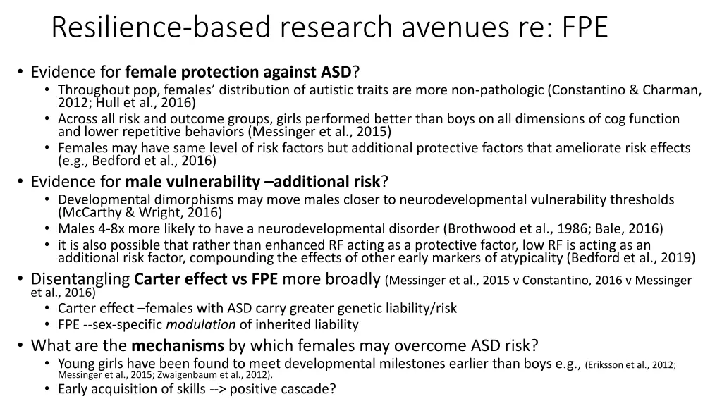resilience based research avenues re fpe