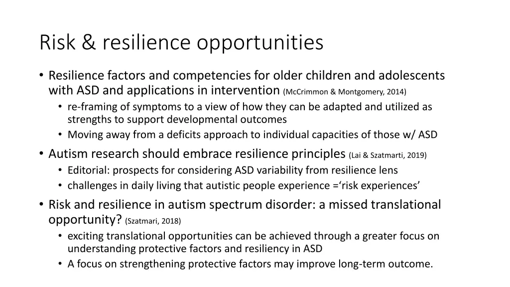 risk resilience opportunities