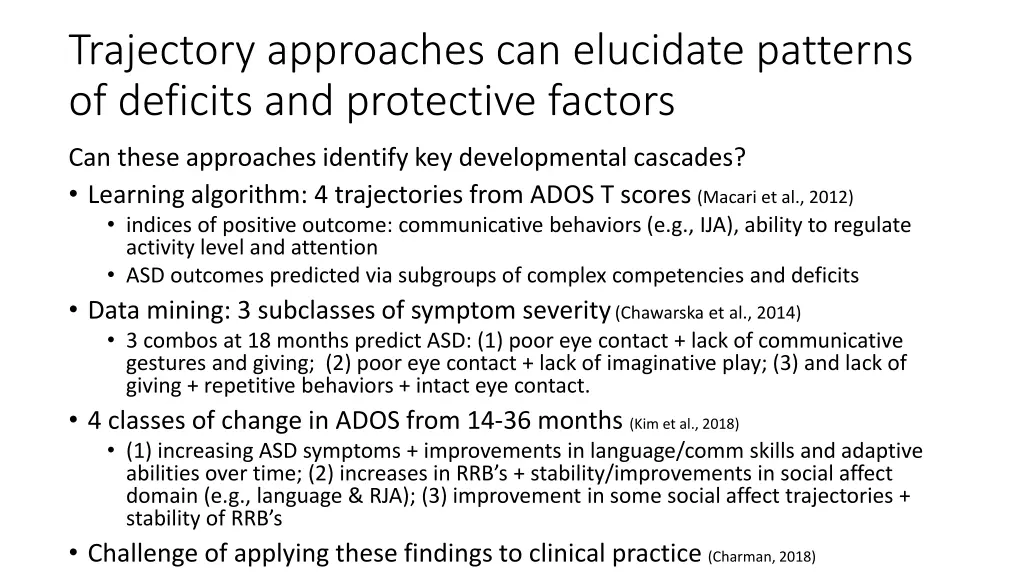 trajectory approaches can elucidate patterns