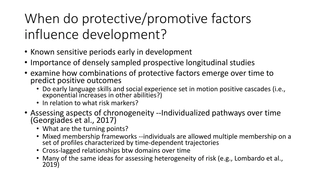 when do protective promotive factors influence