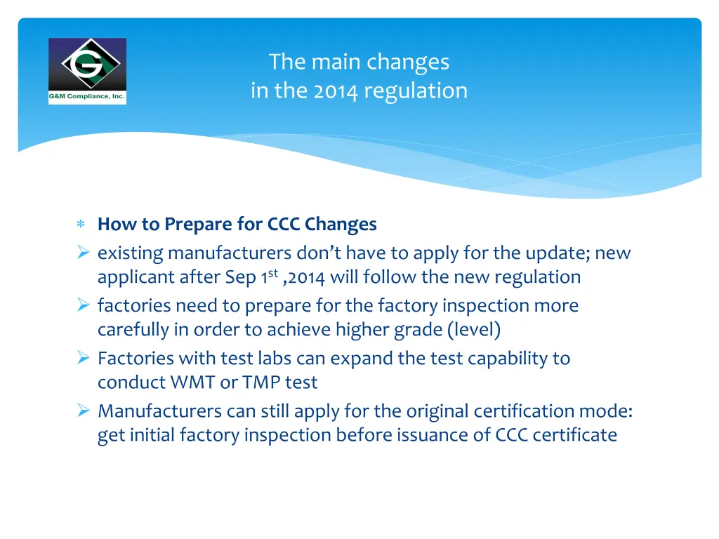 the main changes in the 2014 regulation 15