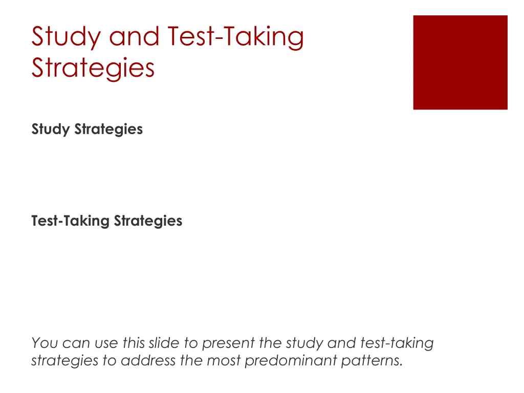 study and test taking strategies