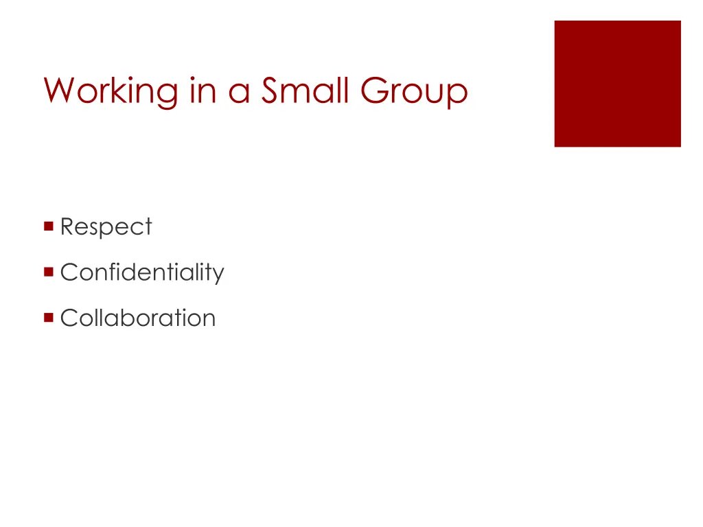 working in a small group