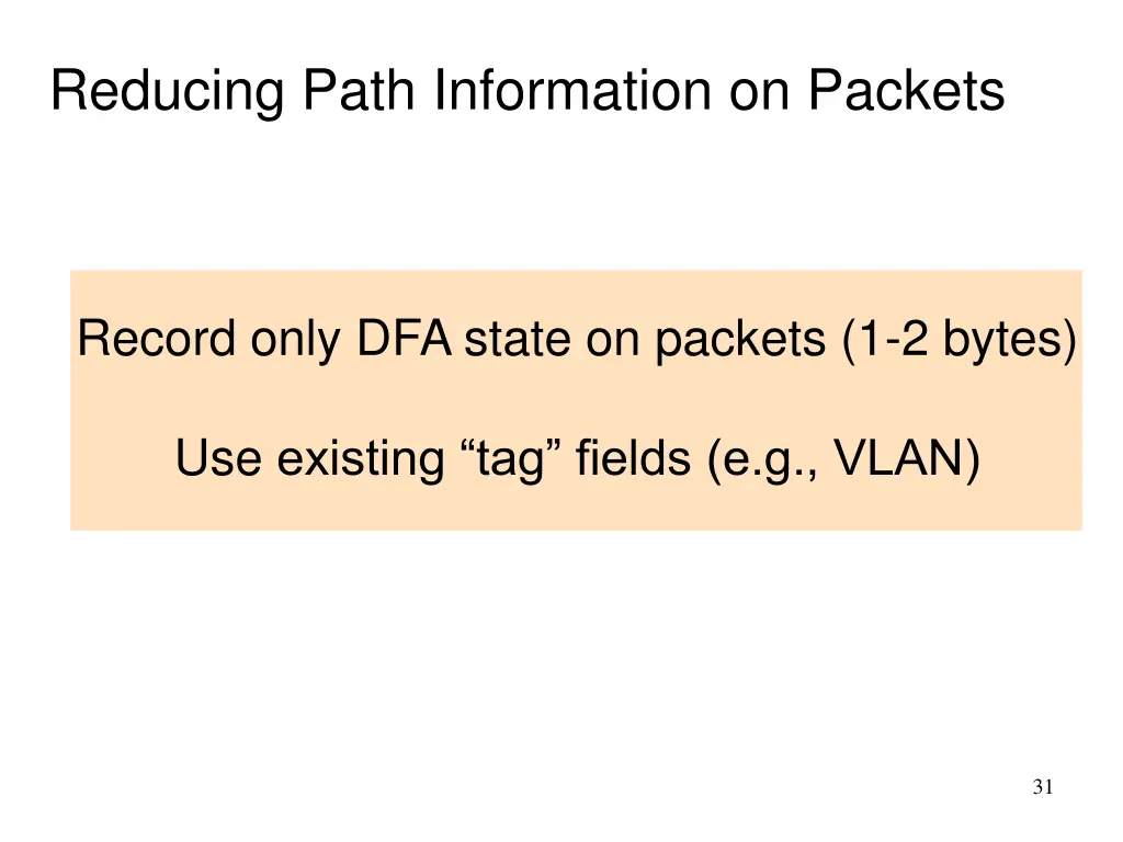 reducing path information on packets