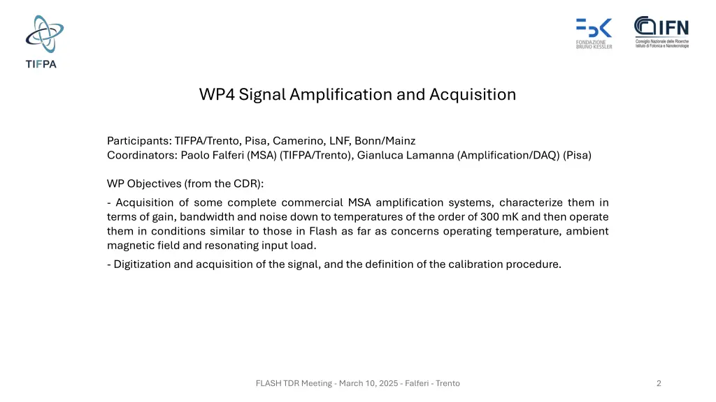 wp4 signal amplification and acquisition