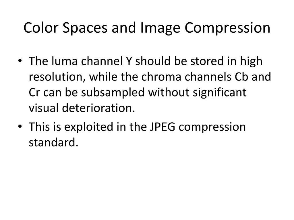 color spaces and image compression