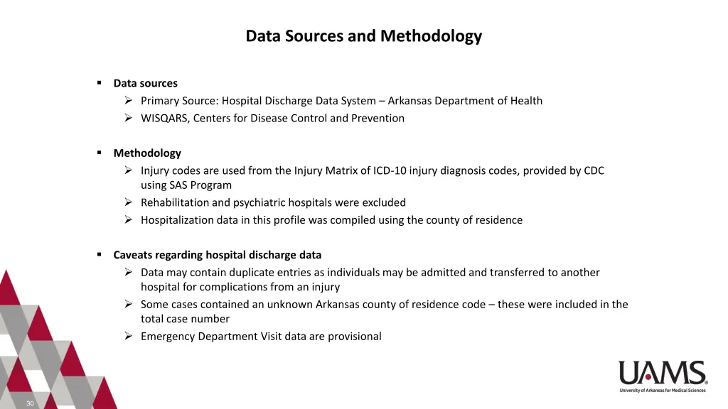 data sources and methodology