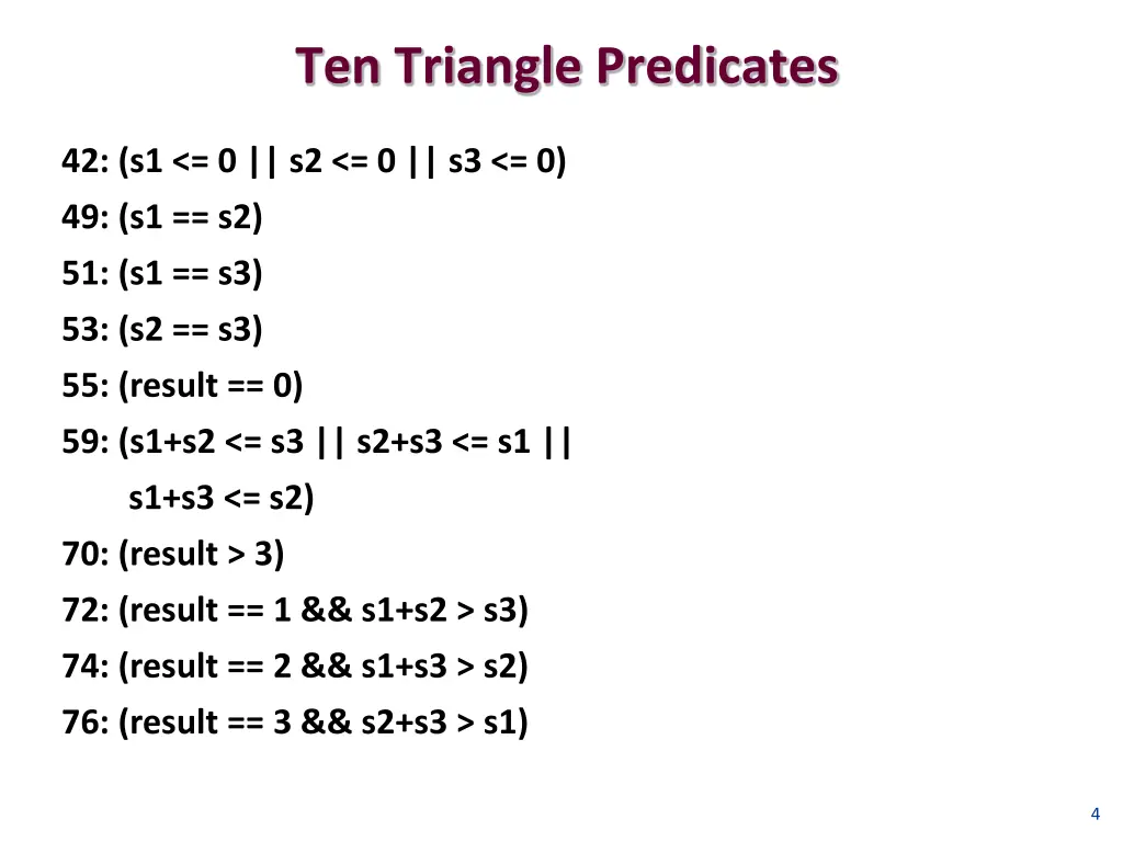 ten triangle predicates