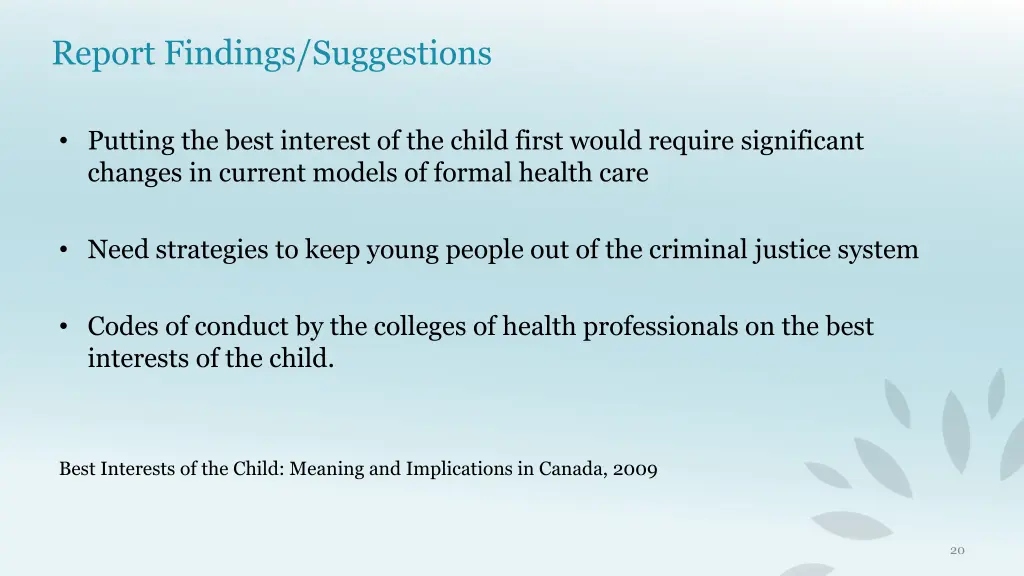 report findings suggestions