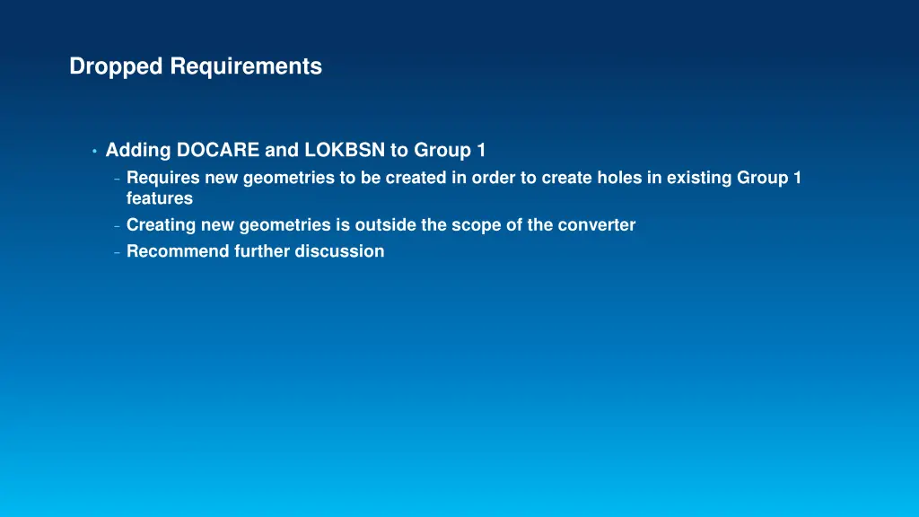 dropped requirements