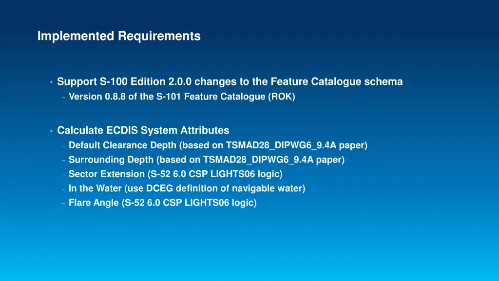 implemented requirements