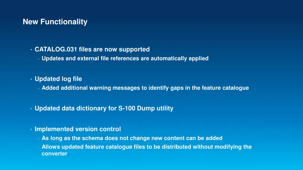 new functionality