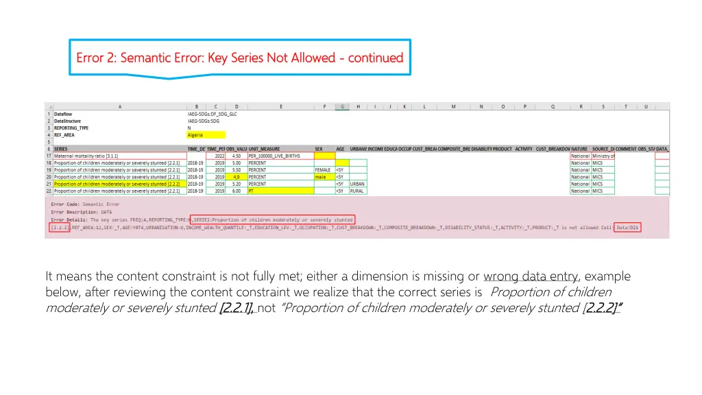 error 2 semantic error key series not allowed