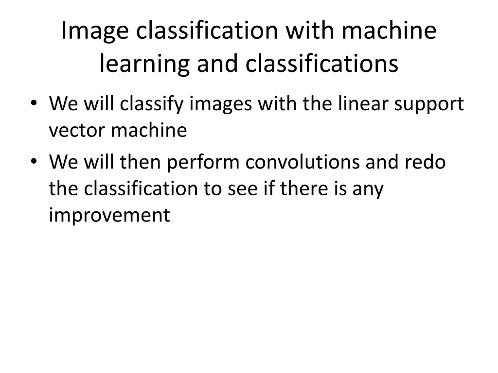 image classification with machine learning