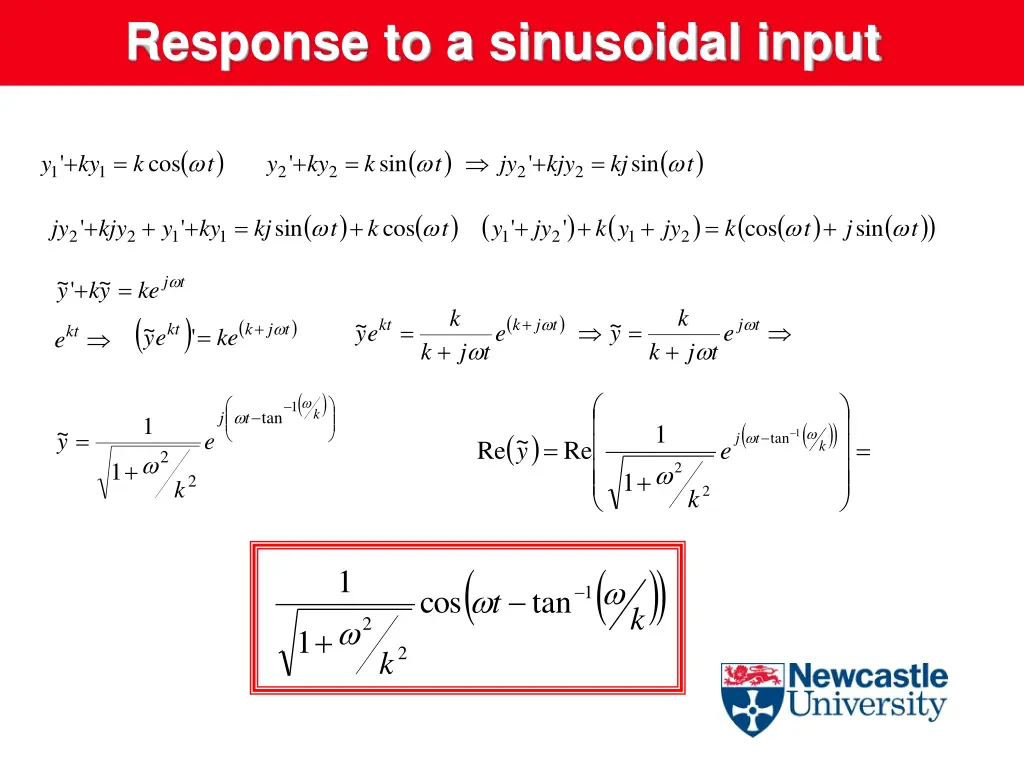 response to a sinusoidal input