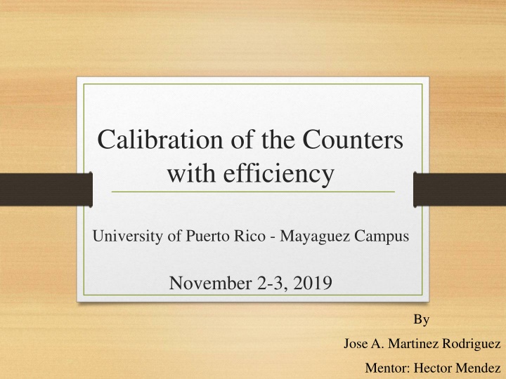 calibration of the counters with efficiency