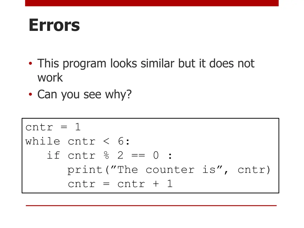 errors