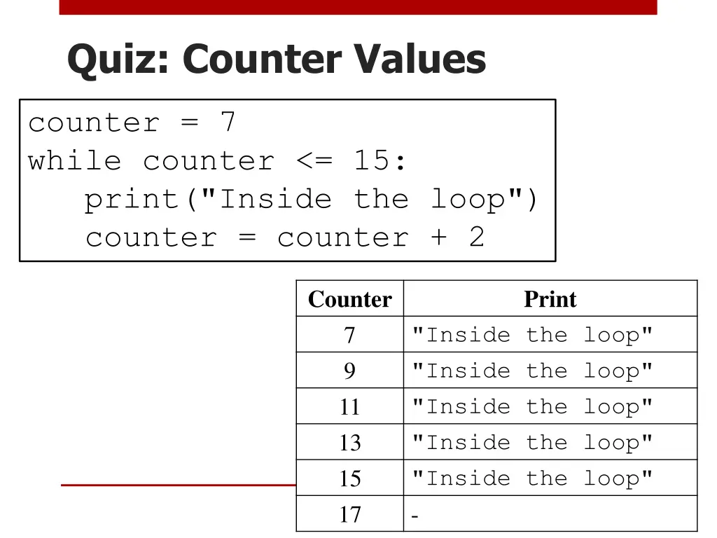 quiz counter values 3