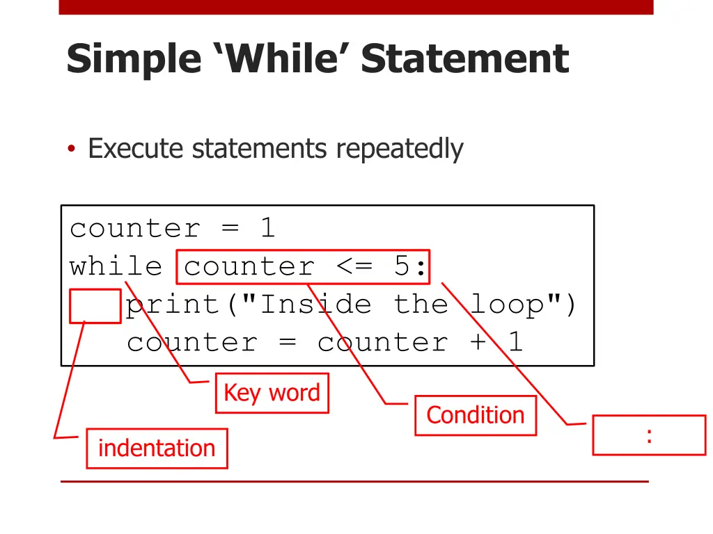 simple while statement