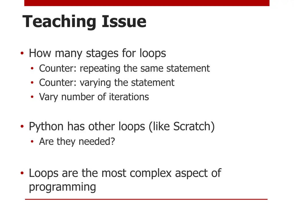 teaching issue