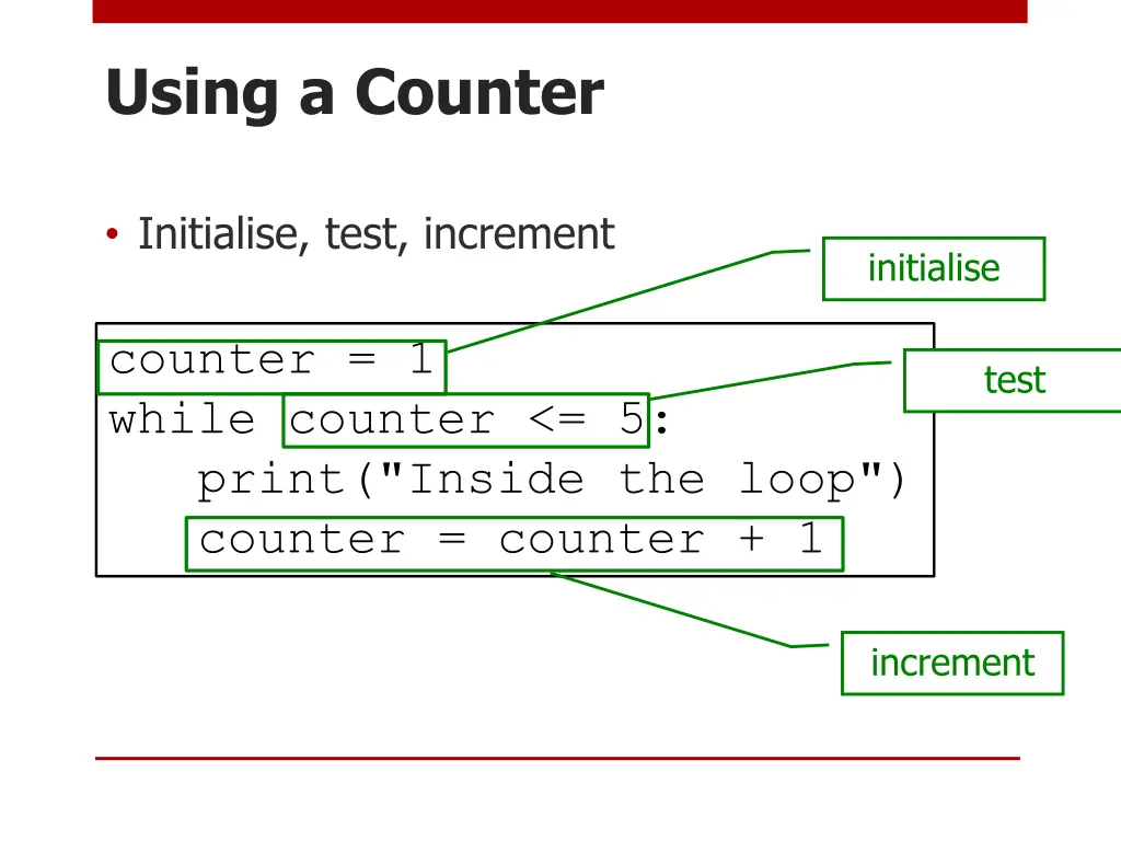 using a counter
