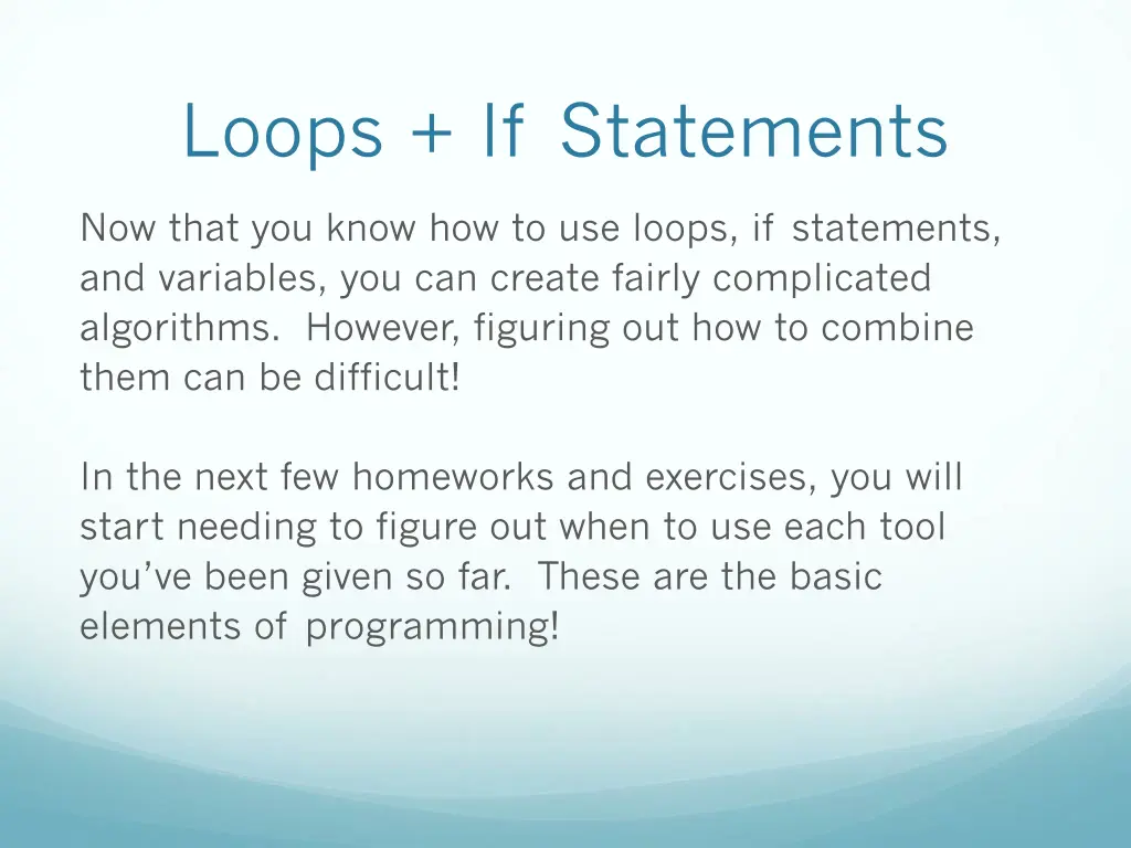 loops if statements
