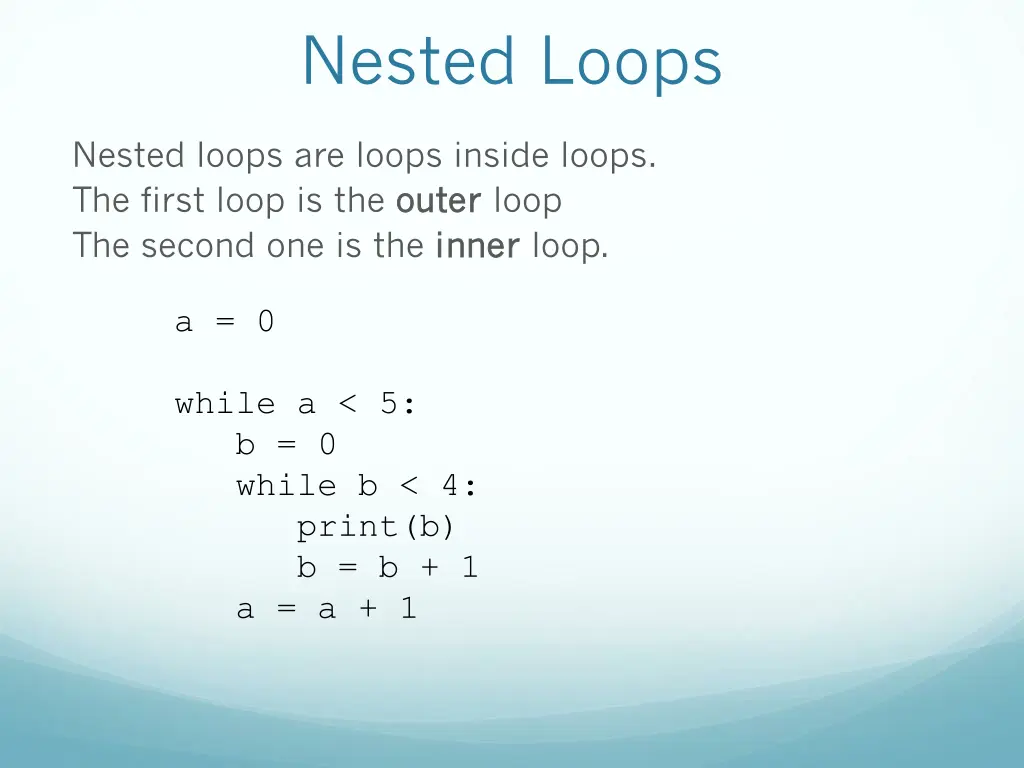 nested loops