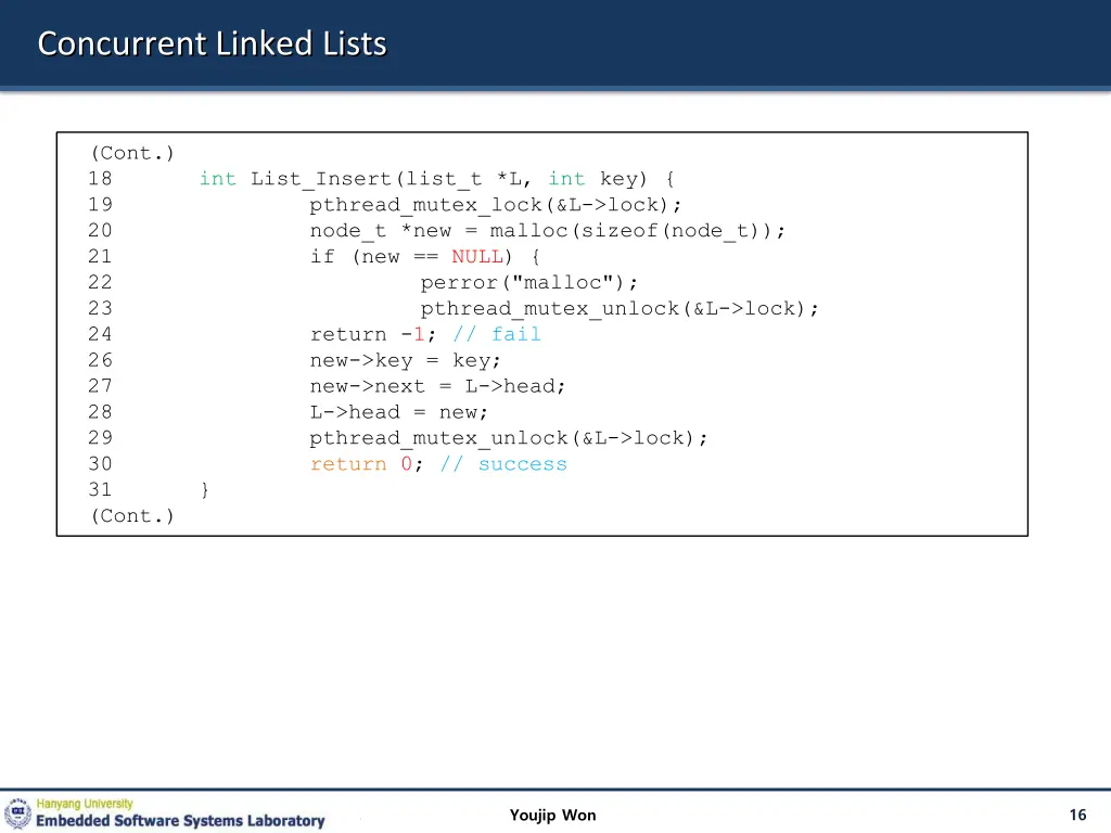 concurrent linked lists 1