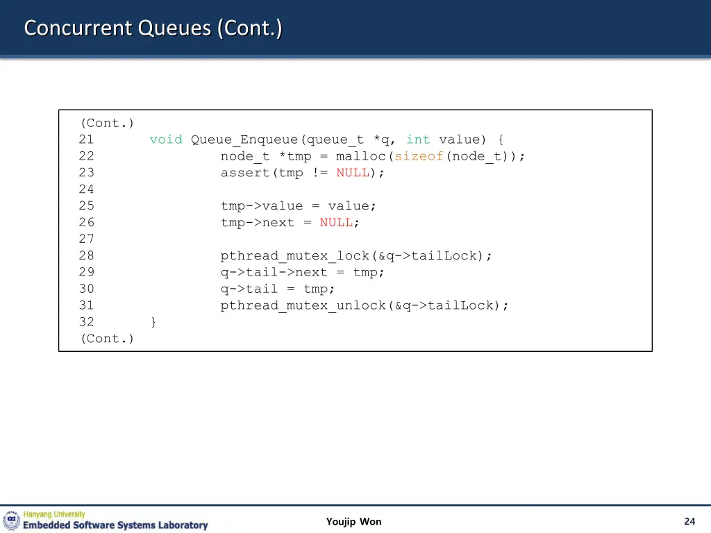 concurrent queues cont 1