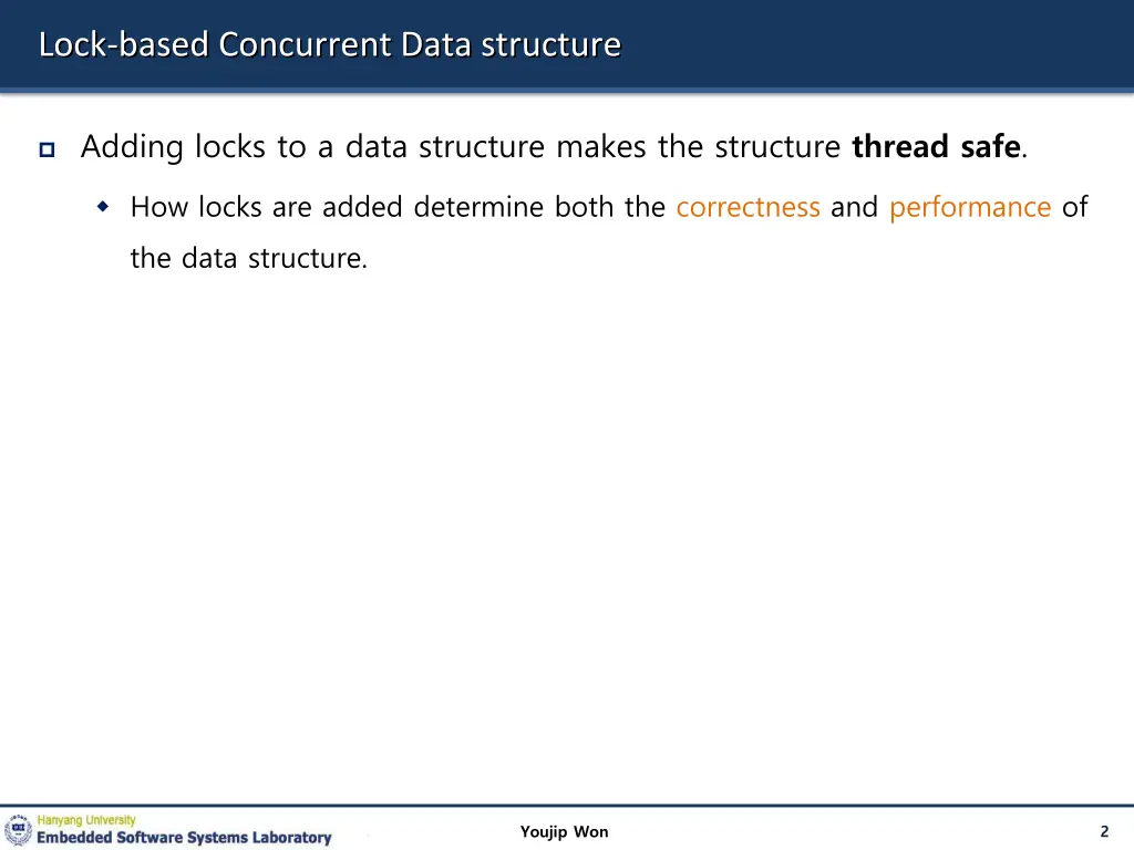 lock based concurrent data structure