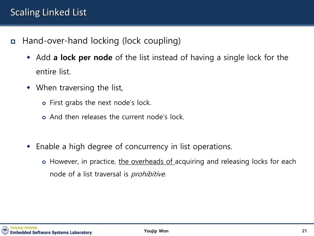 scaling linked list