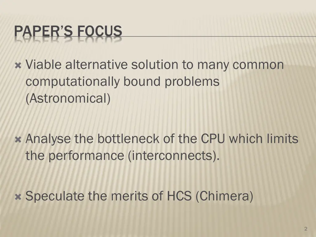 paper s focus