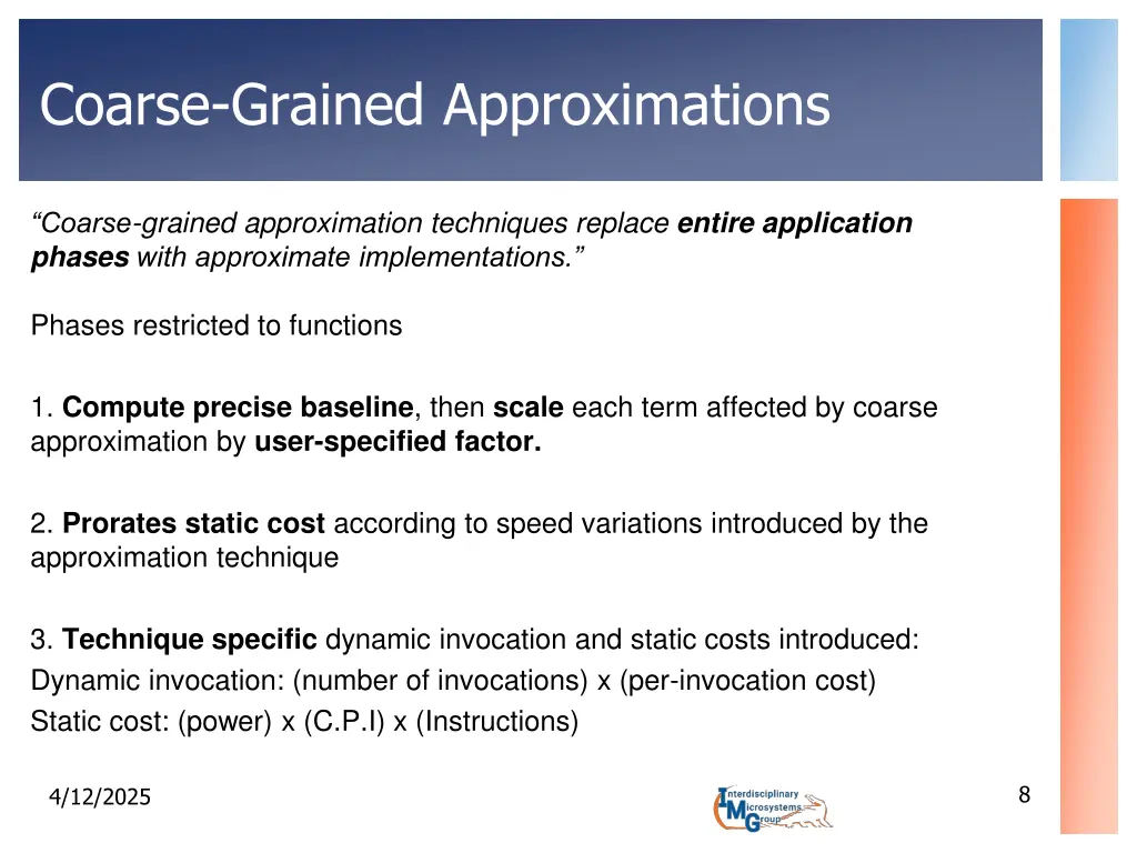 coarse grained approximations