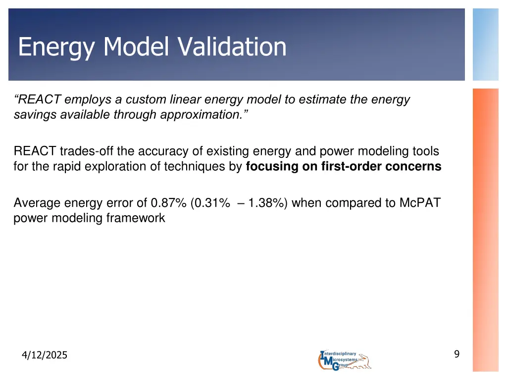 energy model validation