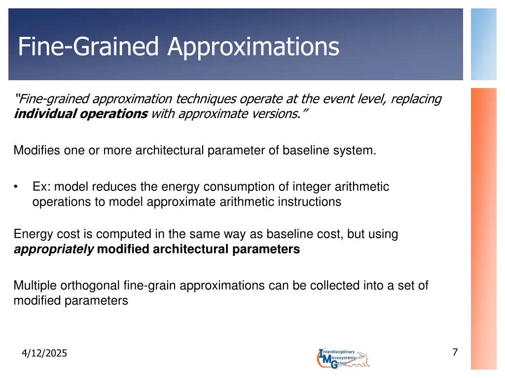 fine grained approximations