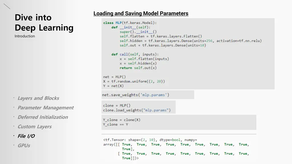 loading and saving model parameters