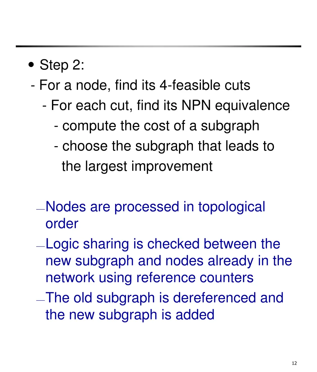 step 2 for a node find its 4 feasible cuts