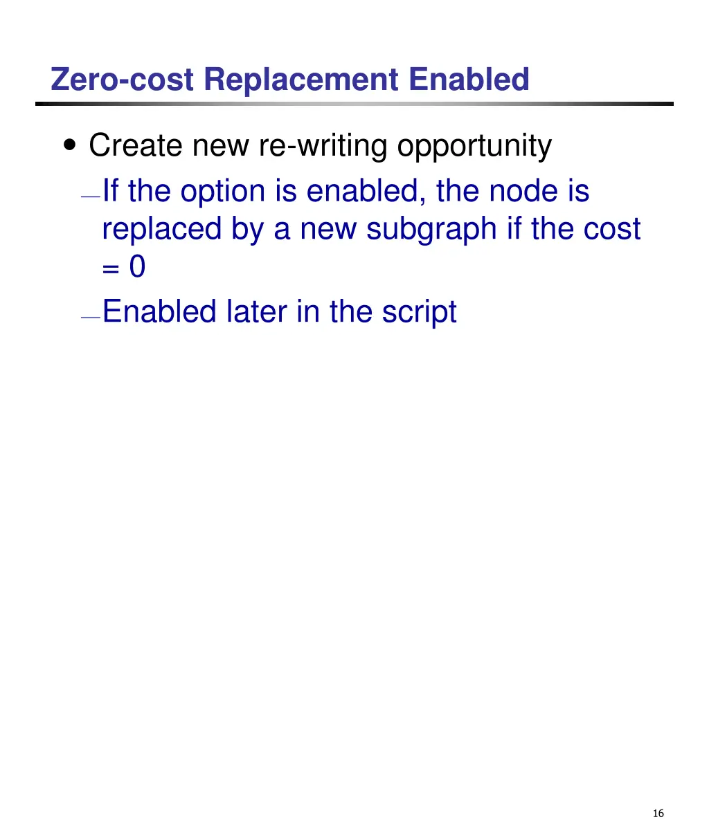 zero cost replacement enabled