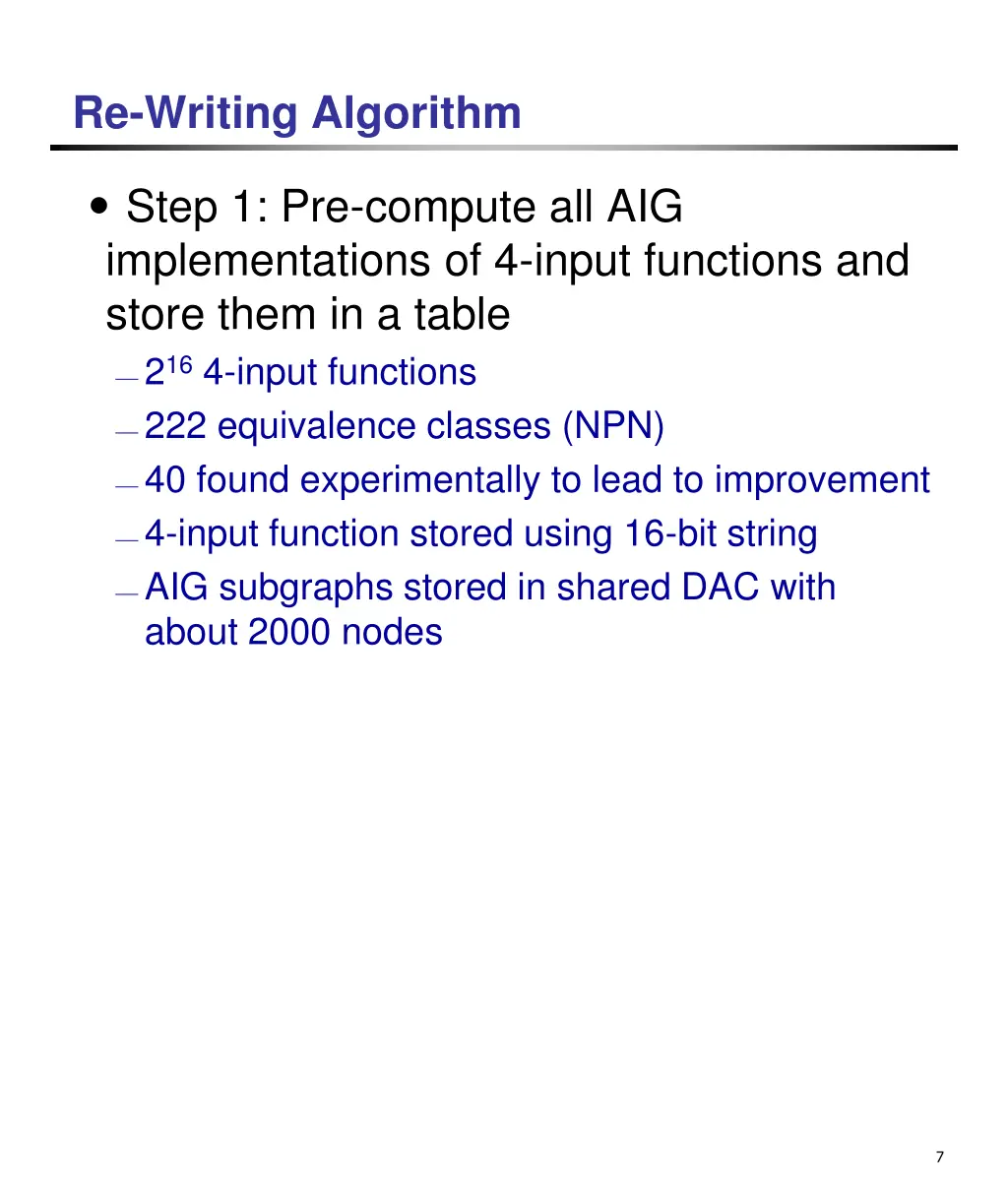 re writing algorithm
