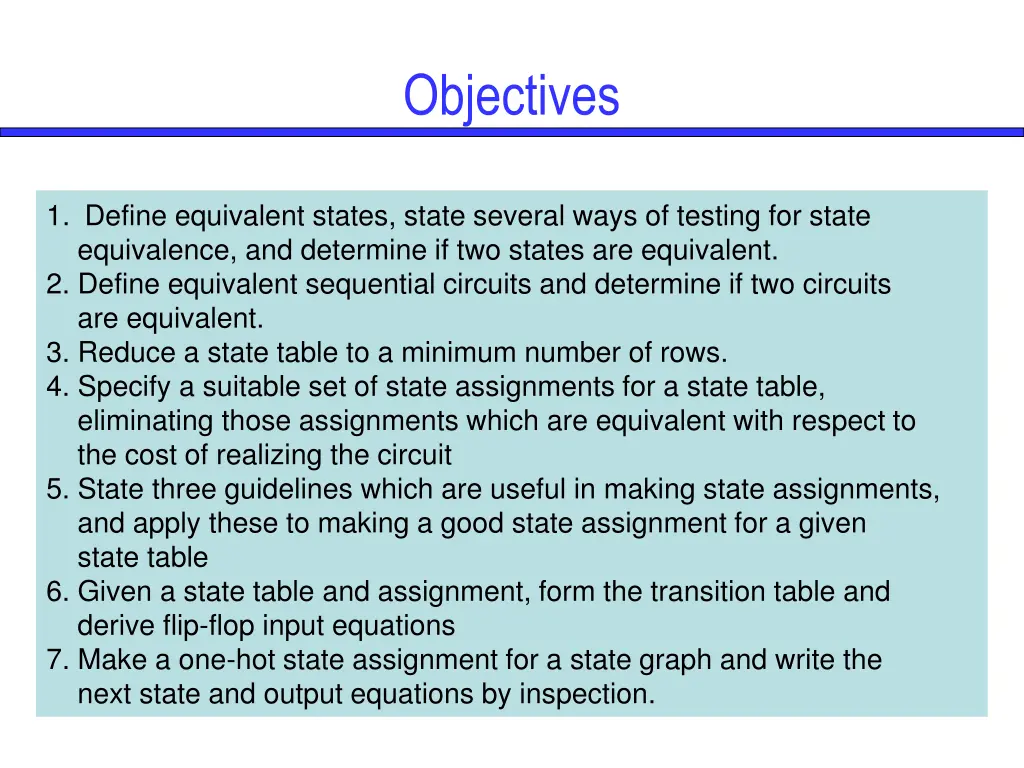 objectives