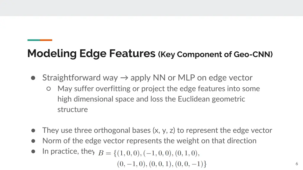 modeling edge features key component of geo cnn