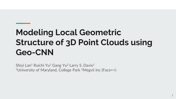 modeling local geometric structure of 3d point