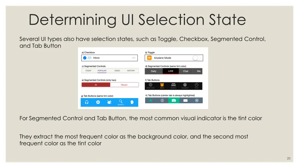 determining ui selection state