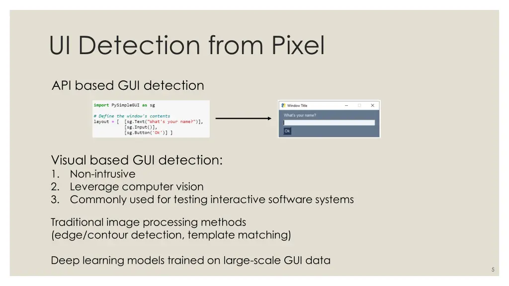 ui detection from pixel