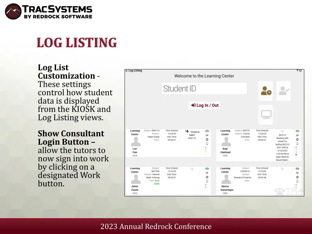 log listing