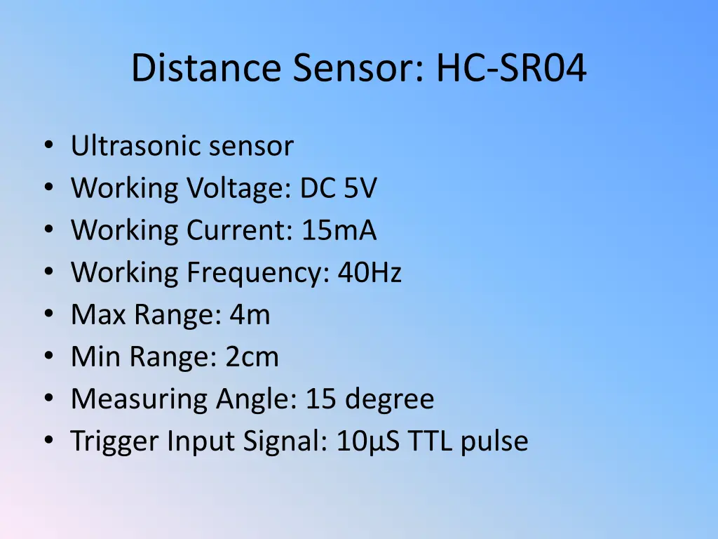 distance sensor hc sr04