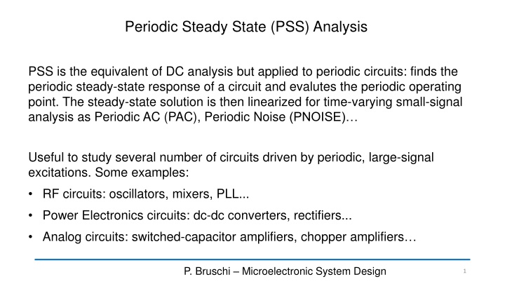 periodic steady state pss analysis