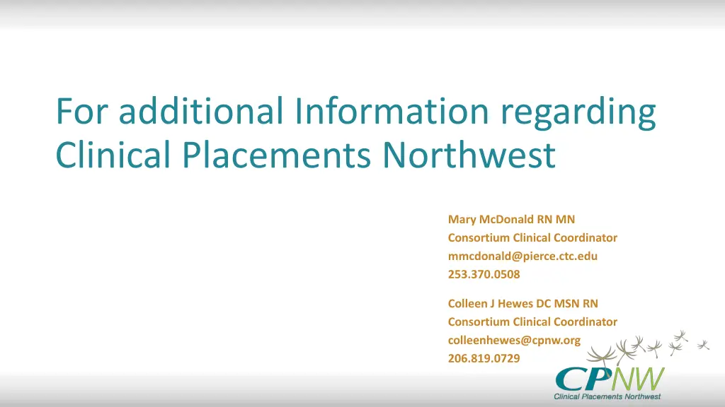 for additional information regarding clinical