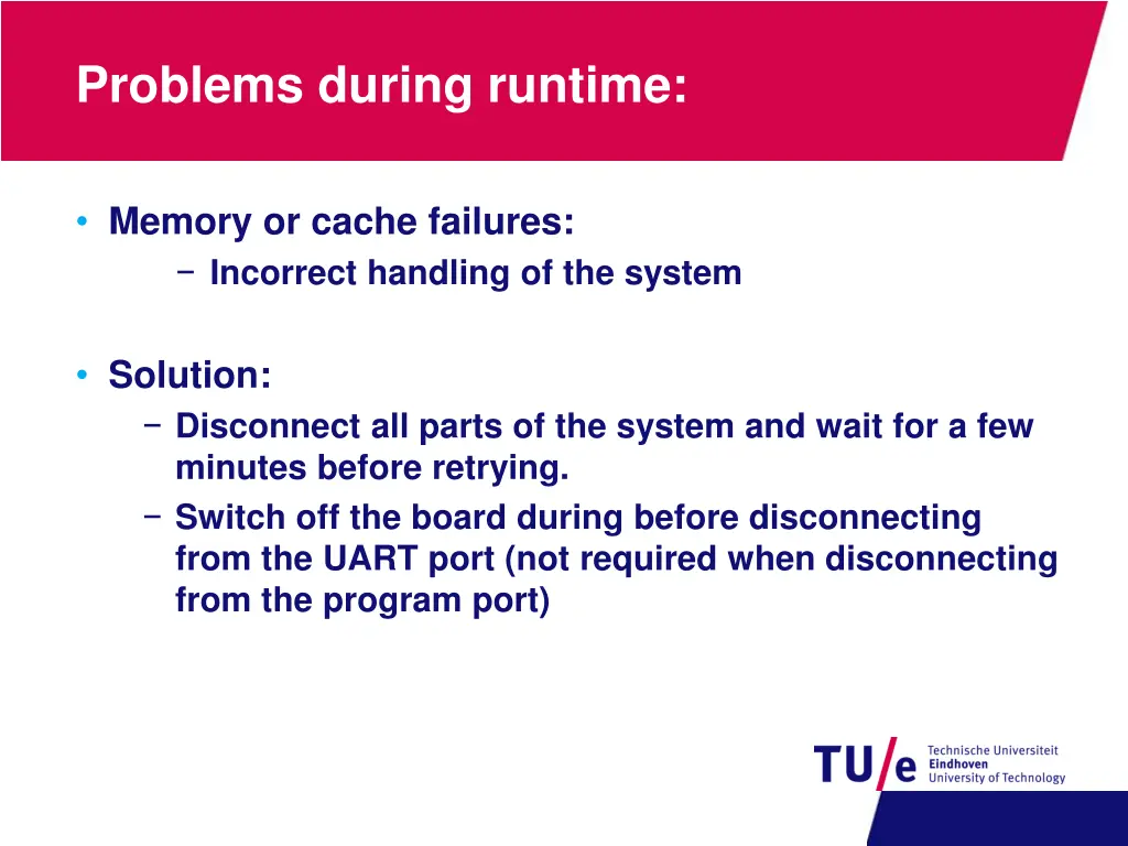 problems during runtime