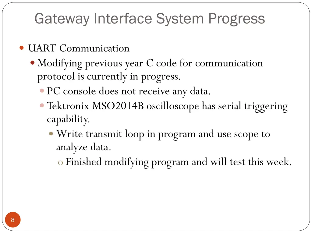 gateway interface system progress 2